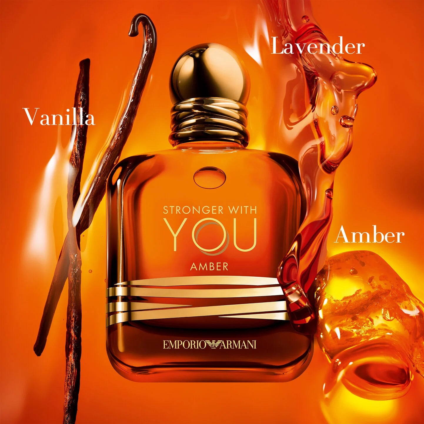 ARMANI STRONGER WITH YOU AMBER EAU DE PARFUM.